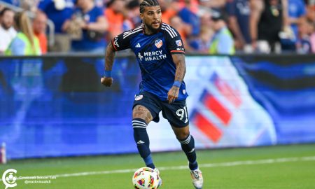 DeAndre Yedlin dribbles down field. Photo Courtesy Brian Mack