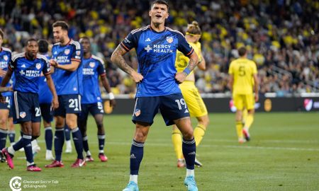 Brandon Vazquez after Scoring against Nashville SC Mar. 25, 2023 - Photo courtesy of Anders Saling